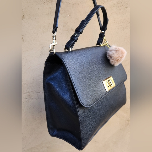 Karl Lagerfeld Saffiano Leather Structured Satchel - Picture 10 of 13